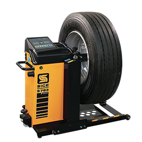 SICE S783 Truck wheel balancing machine with truck wheel and tyre attached